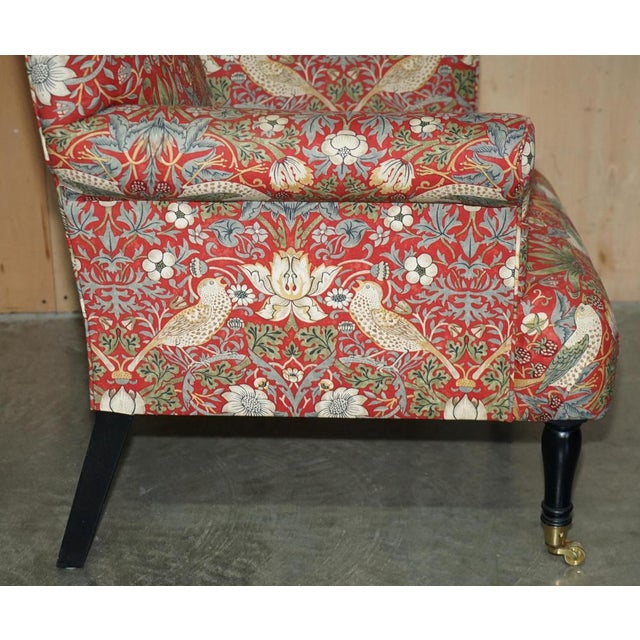 Modern Strawberry Thief Fabric Library Lounge Chair from William Morris For Sale - Image 16 of 18