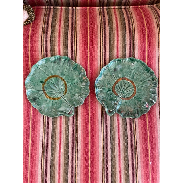 Ceramic Pair of Ceramic Leaf Plates For Sale - Image 7 of 7