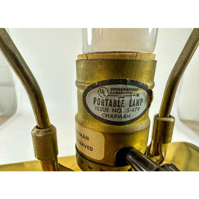 This is a large scale modern sculpted brass table lamp and shade by Chapman. It is in working order and bears the maker’s...