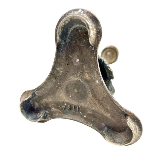 Antique Cast Brass Candleholders, 1900s, Set of 2 For Sale - Image 13 of 15