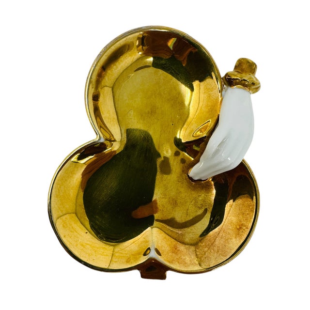 Ceramic Mid-Century Hollywood Regency 22k Gold Playing Card Suit Trinket Dishes - Set of 4 For Sale - Image 7 of 15
