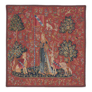 Lady With Unicorn - Touch Loom Woven Tapestry - 82 X 82 Cm (2'8" X 2'8") - Requires Rod Size 2