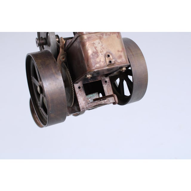 Industrial Revolution Style Brass Steam Engine Tractor attributed to Wilesco, 1970s For Sale - Image 10 of 15
