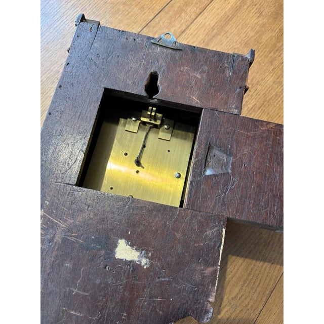 Mahogany Hooded Wall Clock, 18th Century For Sale - Image 10 of 12