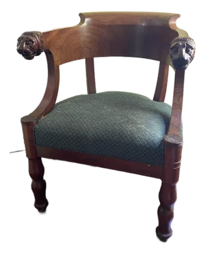 Empire Fauteuil De Bureau or Desk Chair, Circa 1820