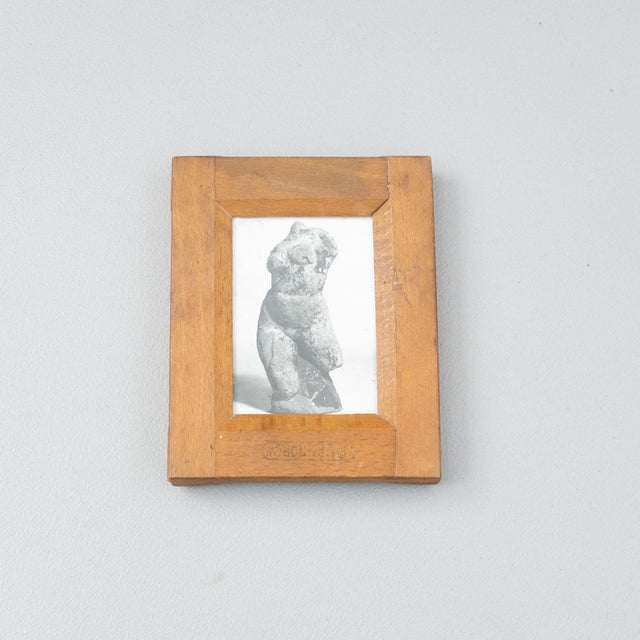 Manolo hugué archive photography of sculpture. Printed, circa 1960. Wood frame included. Materials: gelatin silver bromide...