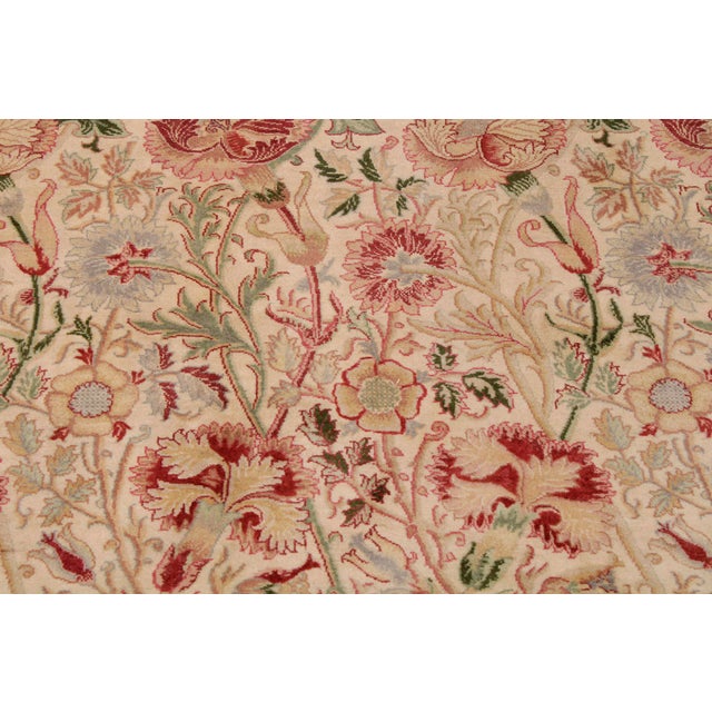 1990s Shabby Chic 1990's Pak-Persian Beige/Gray Wool Rug - 9'0'' X 12'7'' For Sale - Image 5 of 9