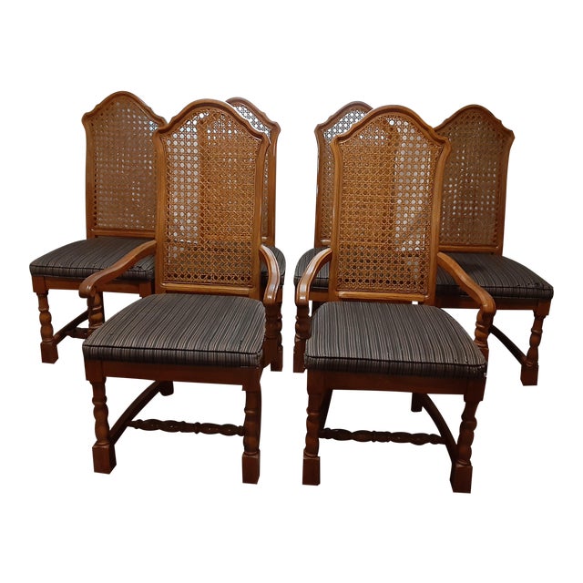 Drexel Heritage Cane Back Dining Chairs Set of 6 Chairish