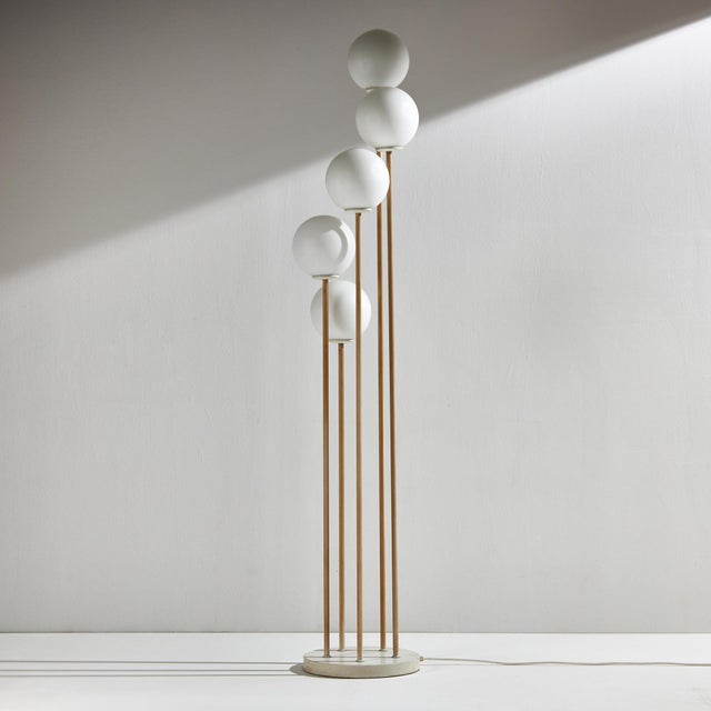 Metal and Glass Floor Lamp, 1980s For Sale - Image 10 of 10