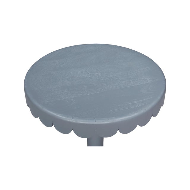 2020s Scalloped Lt. Blue Drinks Table For Sale - Image 5 of 7