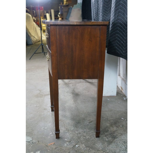 Vintage Harden Furniture Solid Cherry Federal Style Bowfront Buffet Sideboard For Sale - Image 15 of 18