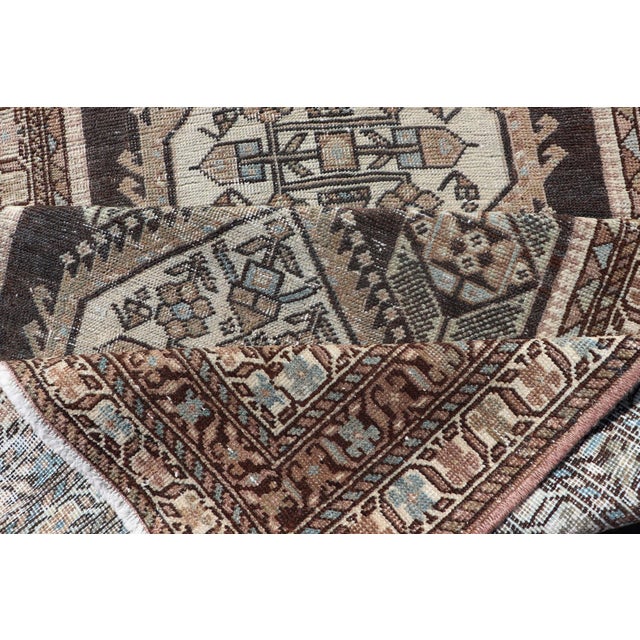 Antique Persian Hamadan Long Runner in Brown, Gray and Charcoal Background 2'11 X 18'1 For Sale - Image 14 of 15