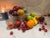 1970s 50 Pieces of Vintage Faux Fruits in Large Glass Bowl For Sale - Image 5 of 6