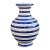 Large Contemporary Blue and White Striped Porcelain Vase For Sale