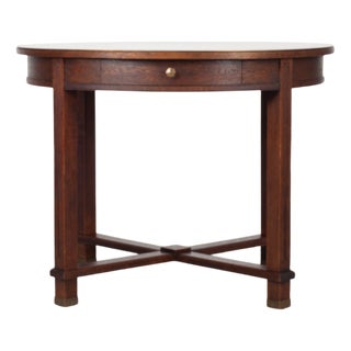 Vintage Round Wooden Table, 1920s For Sale