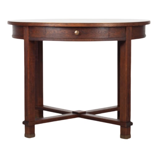 Vintage Round Wooden Table, 1920s For Sale