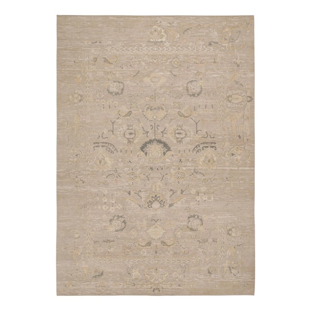 Beige 2010s Rug & Kilim’s Oushak Style Rug in Beige, Gray & Gold Geometric Patterns For Sale - Image 8 of 8