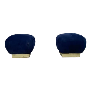 Vintage Brass Poufs by Marge Carson- Set of 2