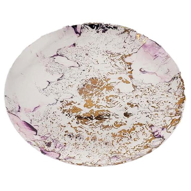 Sascha Brastoff Surf Ballet dinner plate, pink & Gold version. Signed on back, excellent condition There are 7 others in...