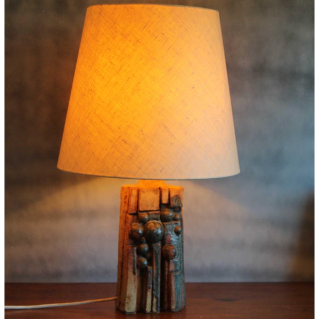 Brutalist Ceramic Table Lamp by Bernard Rooke, 1970s For Sale - Image 9 of 11