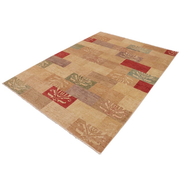 Contemporary Contemporary Gabbeh Beige/Tan Wool Rug - 9'0'' X 11'6'' For Sale - Image 3 of 10