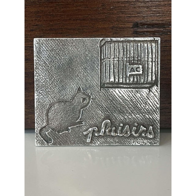 Bronze French Silvered Bronze Paperweight Line Vautrin For Sale - Image 8 of 13