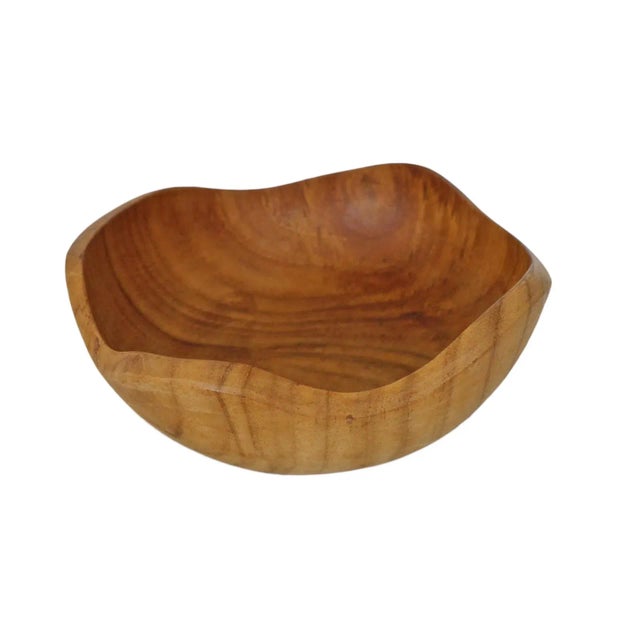 Simple Teak Wave Bowl For Sale In Los Angeles - Image 6 of 6