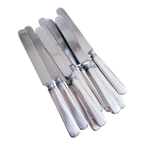 Set of 8 Antique Silver Plated Tiffany & Co Butter Knives From Casa Rita