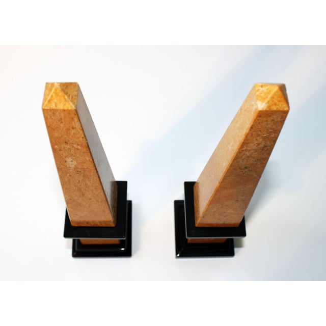 Giallo Reale Marble Obelisks, Set of 2 For Sale - Image 4 of 6