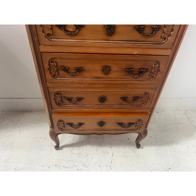 20th Century Regency Style Cherrywood Chest of Drawers For Sale - Image 9 of 11