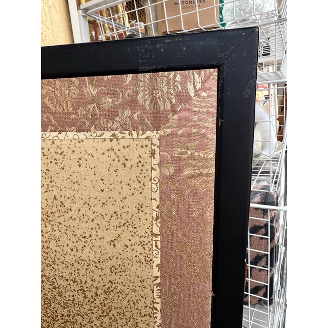 Vintage Japanese Asian 4 Panel Boybu Folding Screen For Sale - Image 4 of 10