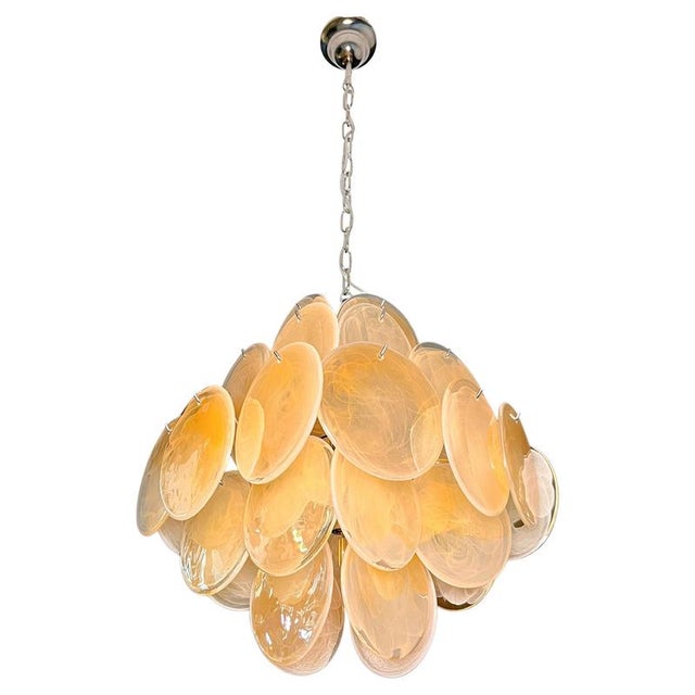 Italian Murano Glass Disc Chandeliers, 1990, Set of 2 For Sale - Image 18 of 18