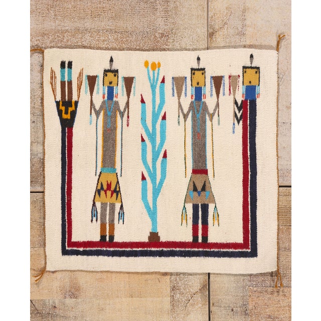 Vintage Yeibichai Southwest Rug, 02'01 X 02'00 For Sale - Image 10 of 10