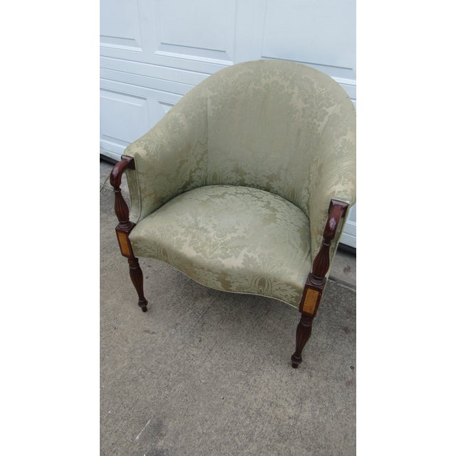 Item: Hickory Chair Details: Signed Hickory Chair Great Designer Look/Quality Piece Amazing Fabric Nice Look Great Base...