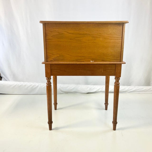 Mid-Century Boho Chic Farmhouse Small Rolltop Desk. For Sale - Image 11 of 14
