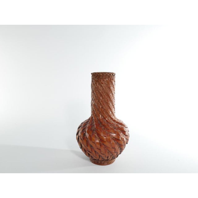 Wood Early 20th Century Japanese Taisho/Showa Woven Bamboo Ikebana Vase For Sale - Image 7 of 15