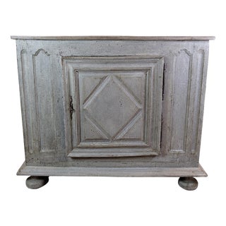 Food Cabinet Painted in Grey, 1720s For Sale