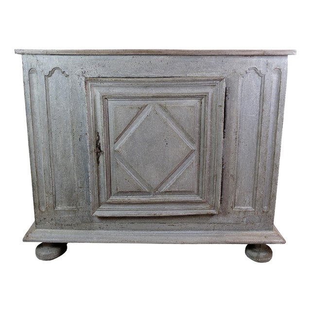 Food Cabinet Painted in Grey, 1720s For Sale
