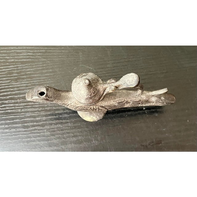 Antique 17th C. (1699) Brass Oil Lamp, Bird-Shaped Oil Lamp (Türkiye) For Sale - Image 10 of 11