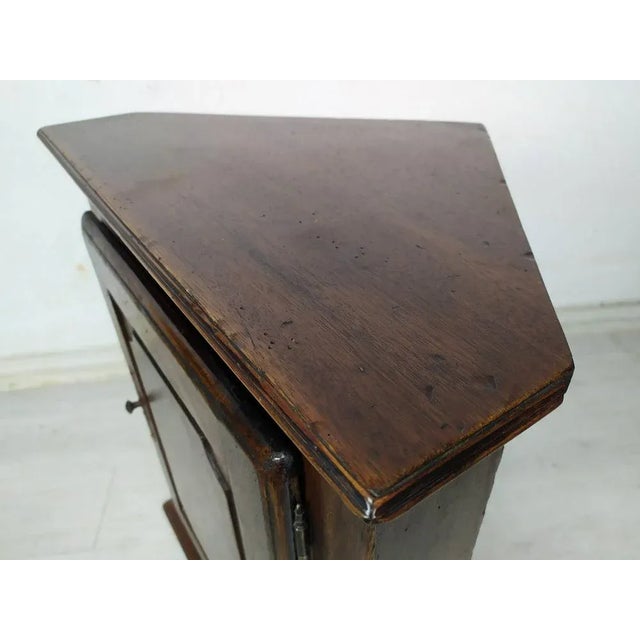 Rustic Walnut Corner Cabinet For Sale - Image 9 of 13