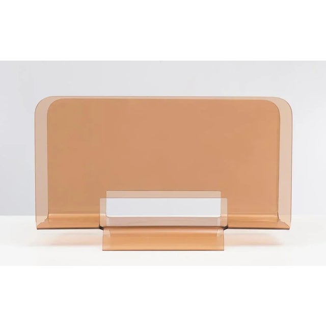 Plastic Smoked Acrylic Glass Magazine Rack, France, 1975 For Sale - Image 7 of 8