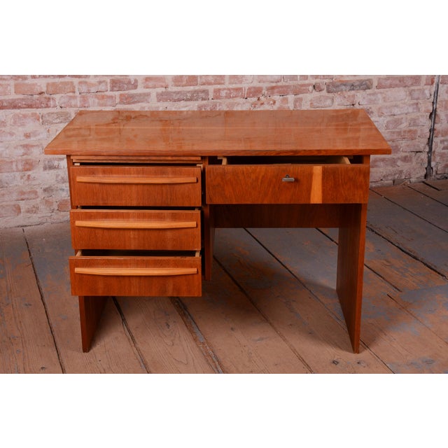 Mid-Century Writing Desk in Oak from Interier Praha, Czech, 1950s For Sale - Image 6 of 12