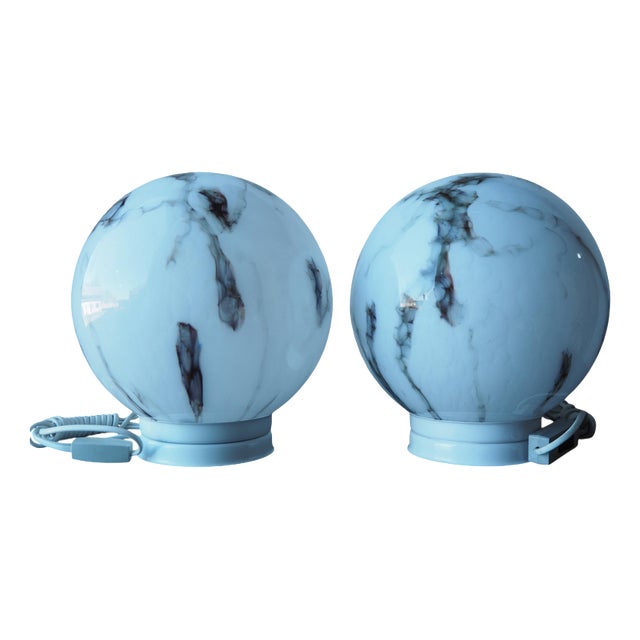 Mid-Century Sphere Table Lamps, Europe, 1970s, Set of 2 For Sale