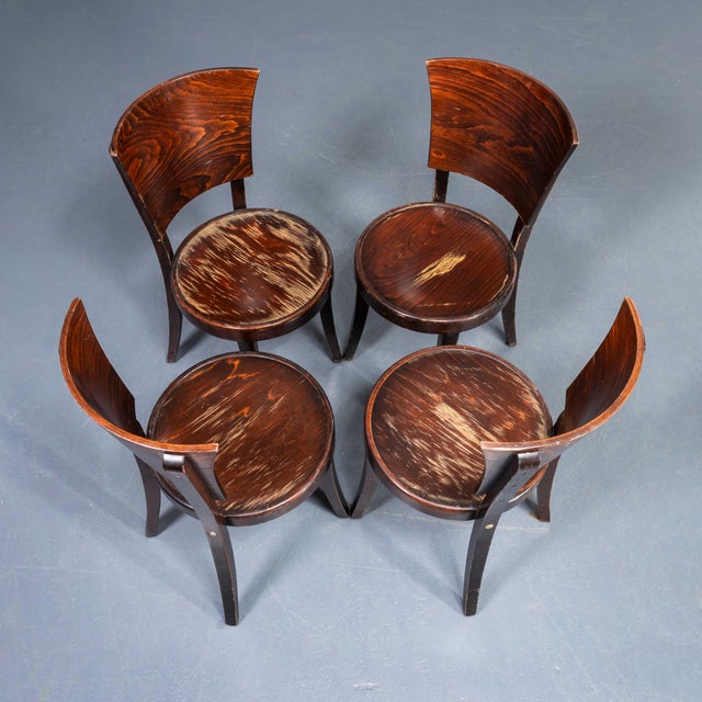 Spade Back Bentwood Dining Chairs, 1960s, Set of 4 For Sale - Image 10 of 12