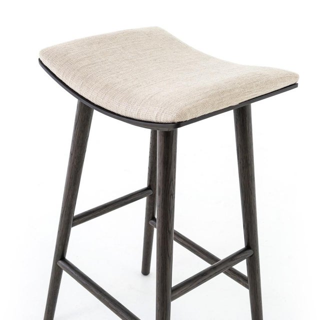 Gray Four Hands Union Saddle Bar Stool, Light Carbon For Sale - Image 8 of 11