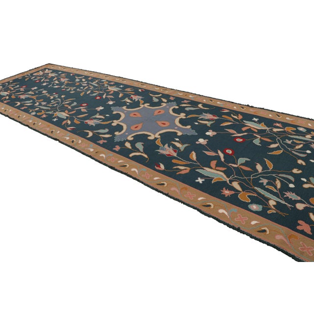 Handmade in wool circa 1950-1960, this 6×24 vintage needlepoint runner is believed to be among the sought-after Arraiolos...