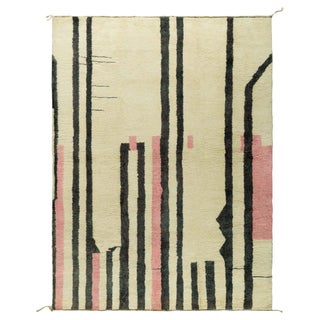 Modern Moroccan Abstract Hand-Knotted Wool Rug by Doris Leslie Blau For Sale