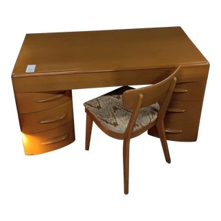 1950s Haywood Wakefield Desk and Chair - Set of 2 For Sale