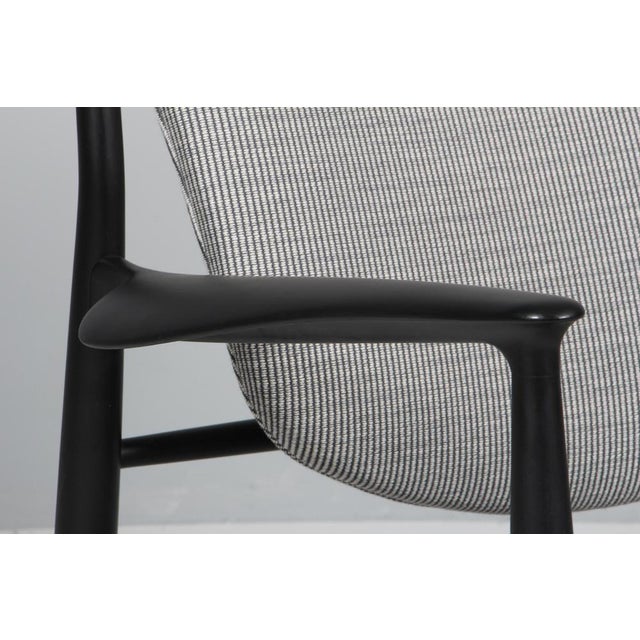 Lounge Chair in Fabric and Black Ash by Finn Juhl, France For Sale - Image 4 of 9