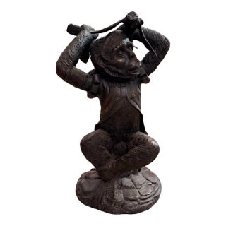 Maitland Smith Style Bronze Monkey Table For Sale